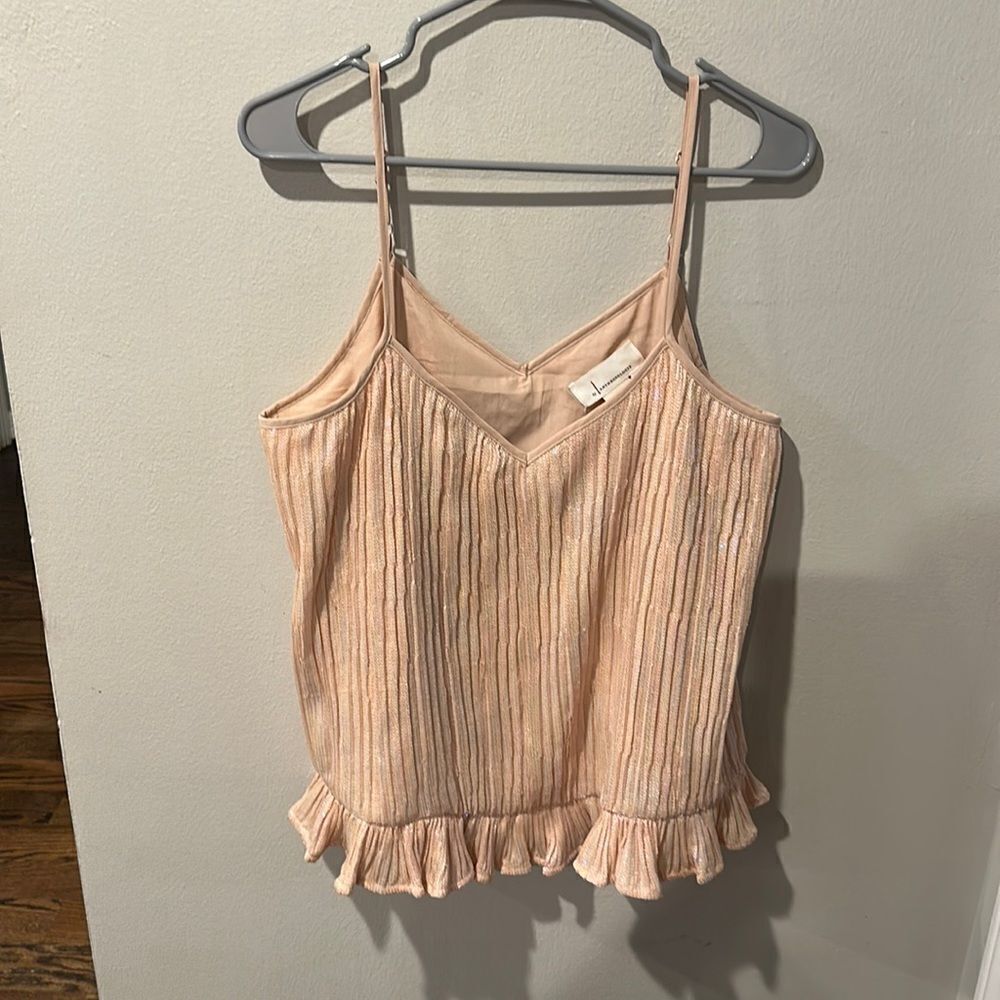 Anthropologie Pink Sparkly Tank Sz 12 NWOT